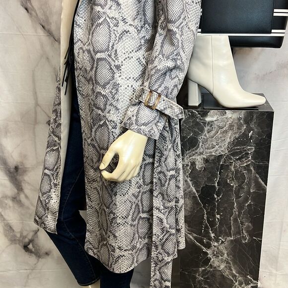 Few Moda brand charcoal, snake print vegan suede jacket - Picture 7 of 10